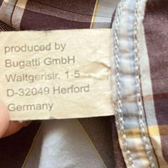 Bugatti Horst Marx Men's Long Sleeve Shirt in Brown/ Blue Checkered size XL - Picture 11 of 14